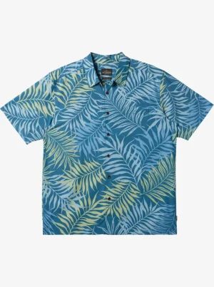 Quiksilver Shirts & Polos>Waterman Wild Fern Shirt BLUESTEELWILDFERNWOVEN