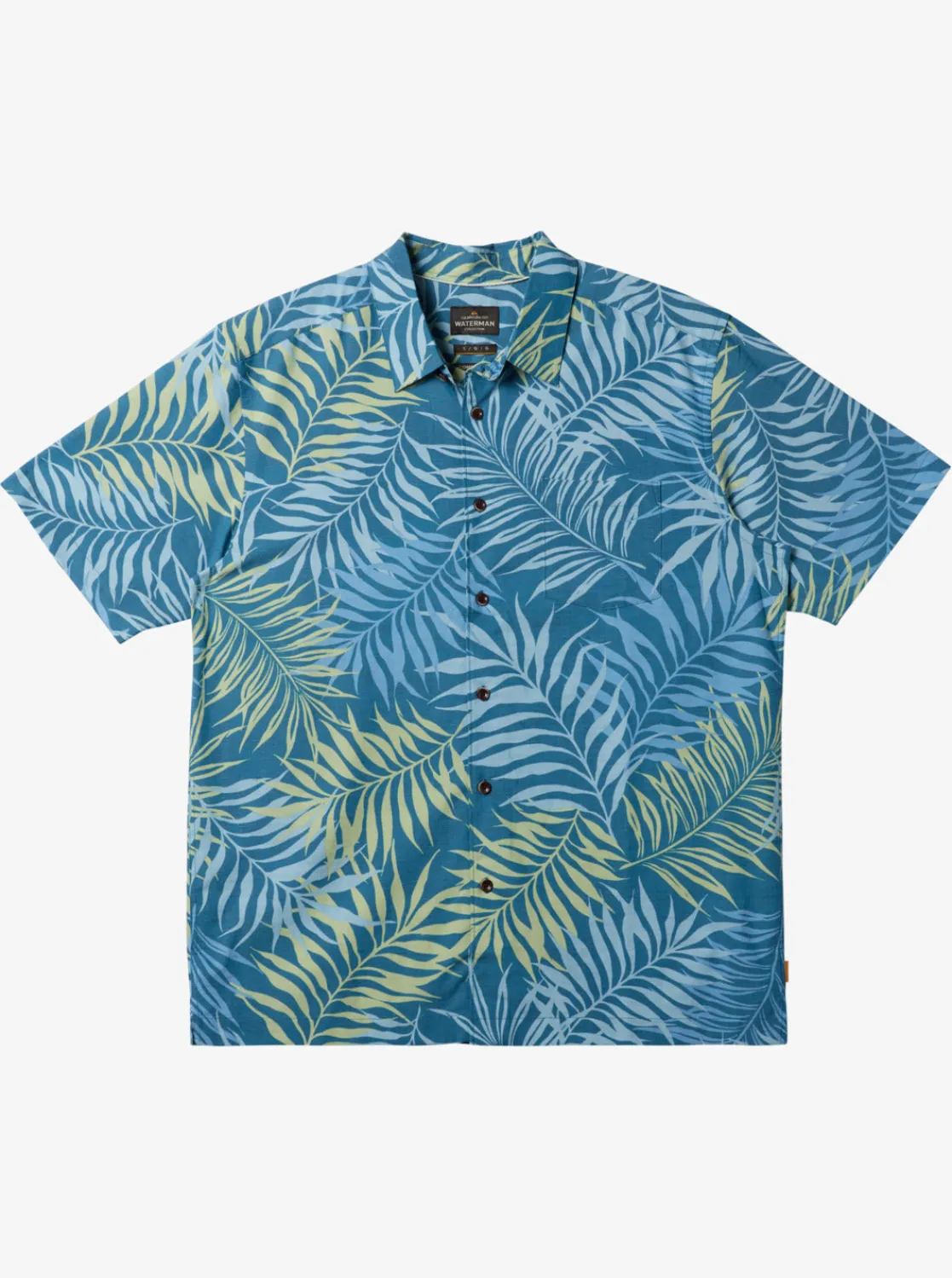Quiksilver Shirts & Polos>Waterman Wild Fern Shirt BLUESTEELWILDFERNWOVEN