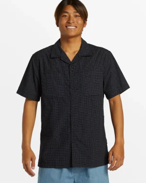 Quiksilver Shirts & Polos>XY Grid Casual Short Sleeve Shirt - BLACKDOUBLEUPSS