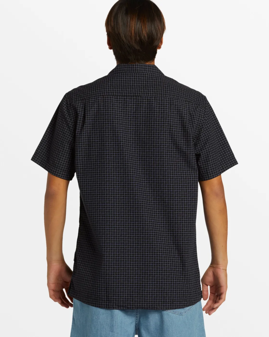 Quiksilver Shirts & Polos>XY Grid Casual Short Sleeve Shirt - BLACKDOUBLEUPSS