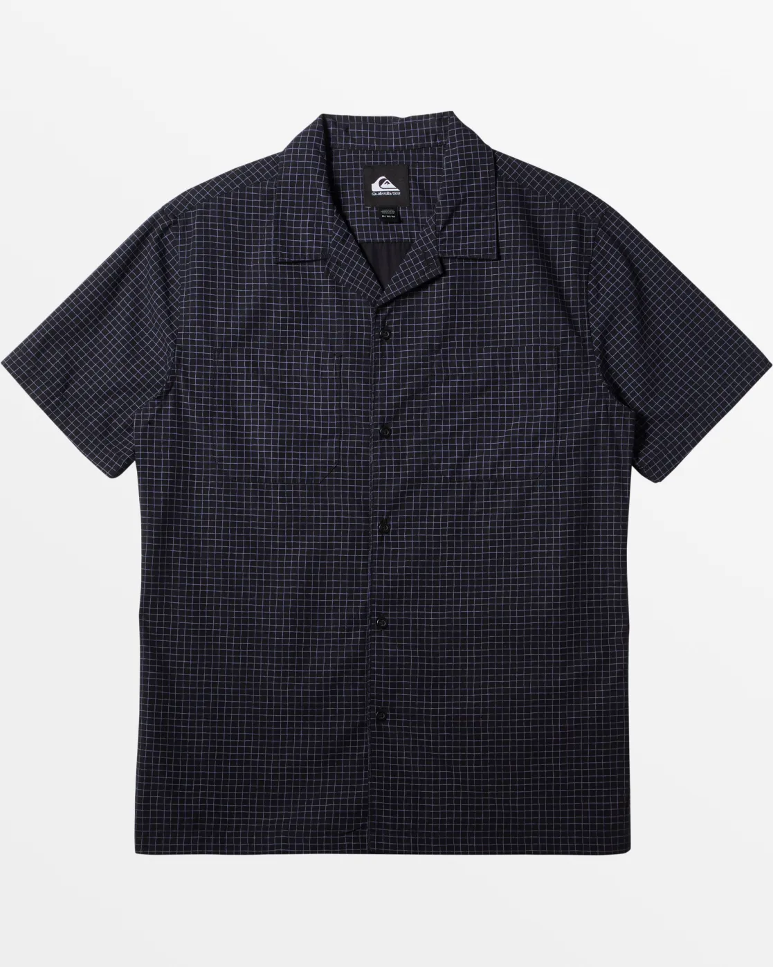 Quiksilver Shirts & Polos>XY Grid Casual Short Sleeve Shirt - BLACKDOUBLEUPSS